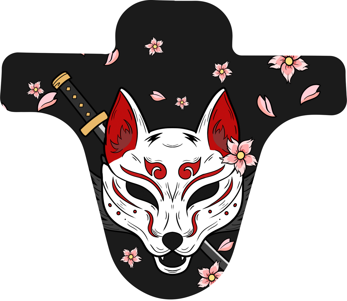 Japanese Kitsune Fox Samurai Mask Fender