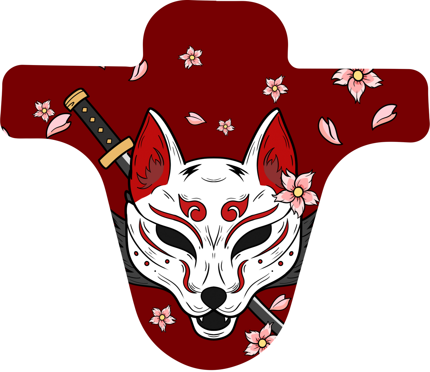 Japanese Kitsune Fox Samurai Mask Fender